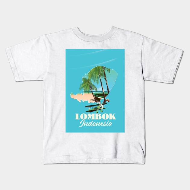 Lombok Indonesia map Kids T-Shirt by nickemporium1